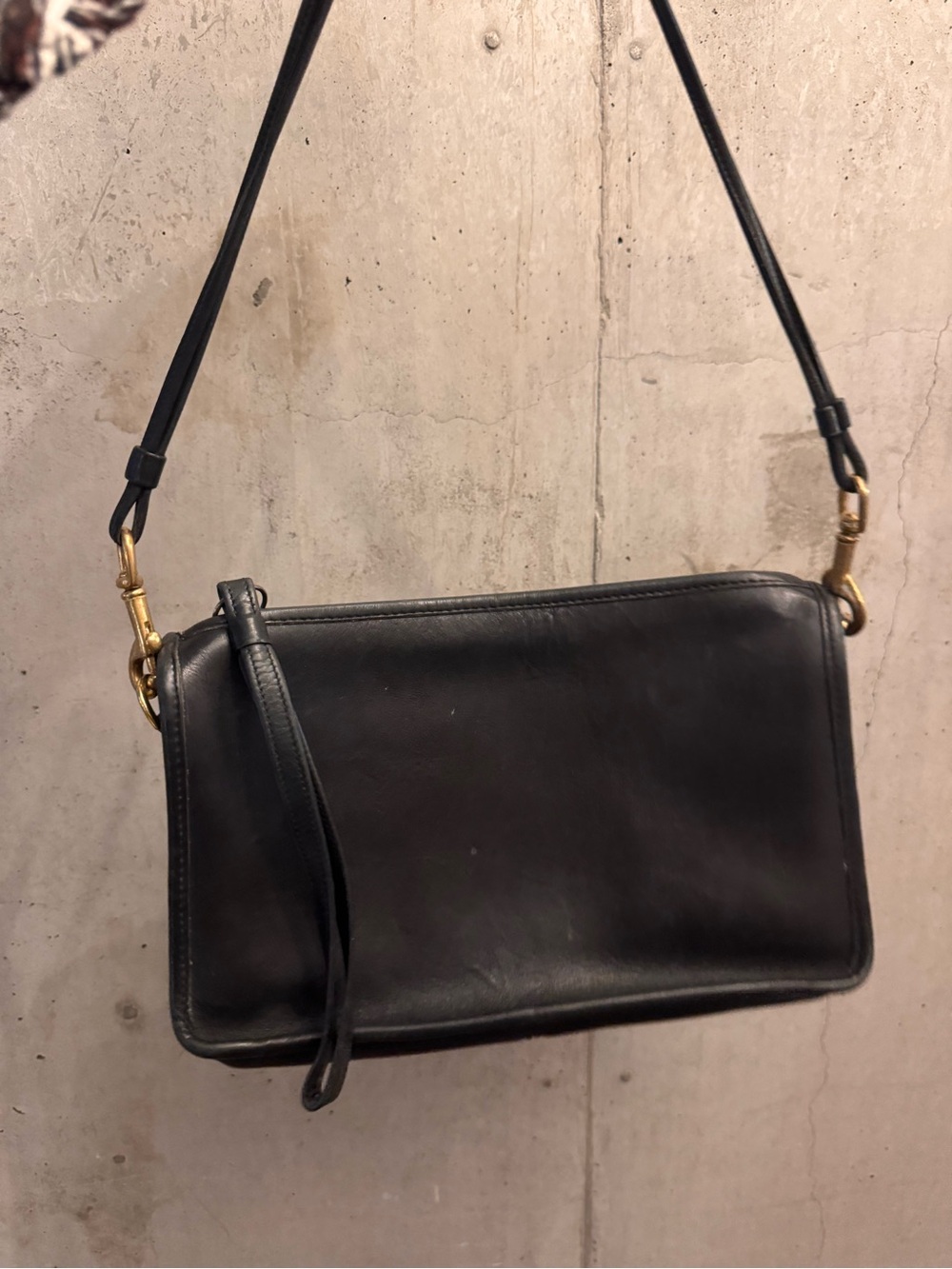 Coach 1985 Black Leather Crossbody Bag “the Coach Bag that started the look”